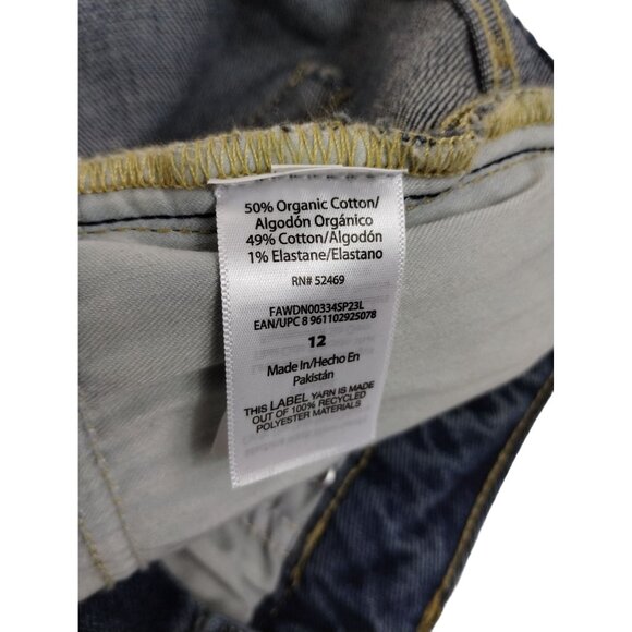 Free Assembly Womens 12 Cut Off Shorts 90s Style Blue Denim High Rise New - Picture 11 of 12